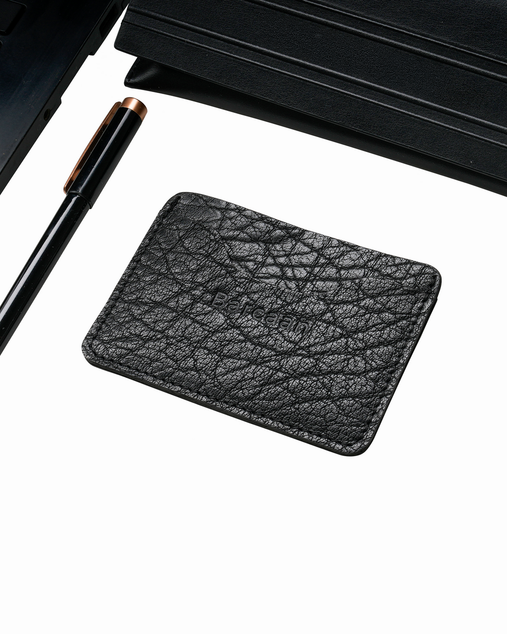 TONI-Natural Leather Card Holder  Black