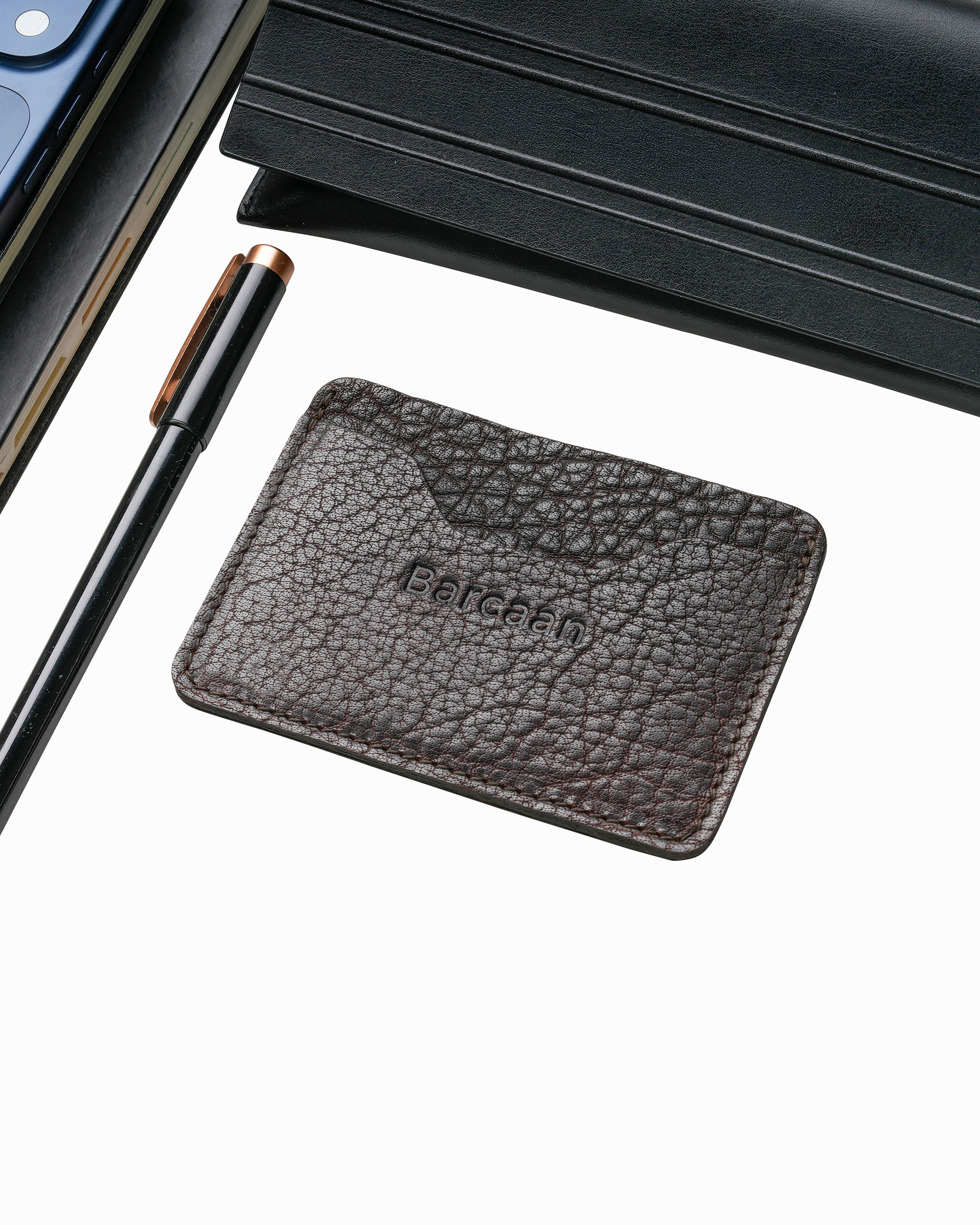 TONI-Natural Leather Card Holder  Brown
