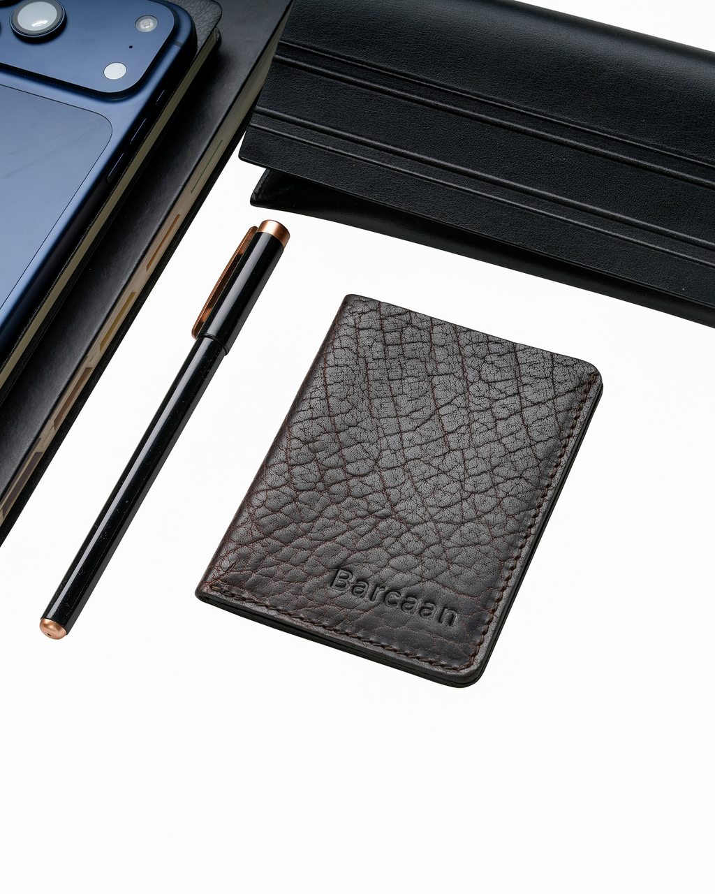 JEFF-Natural Leather Wallet - Vertical  Brown