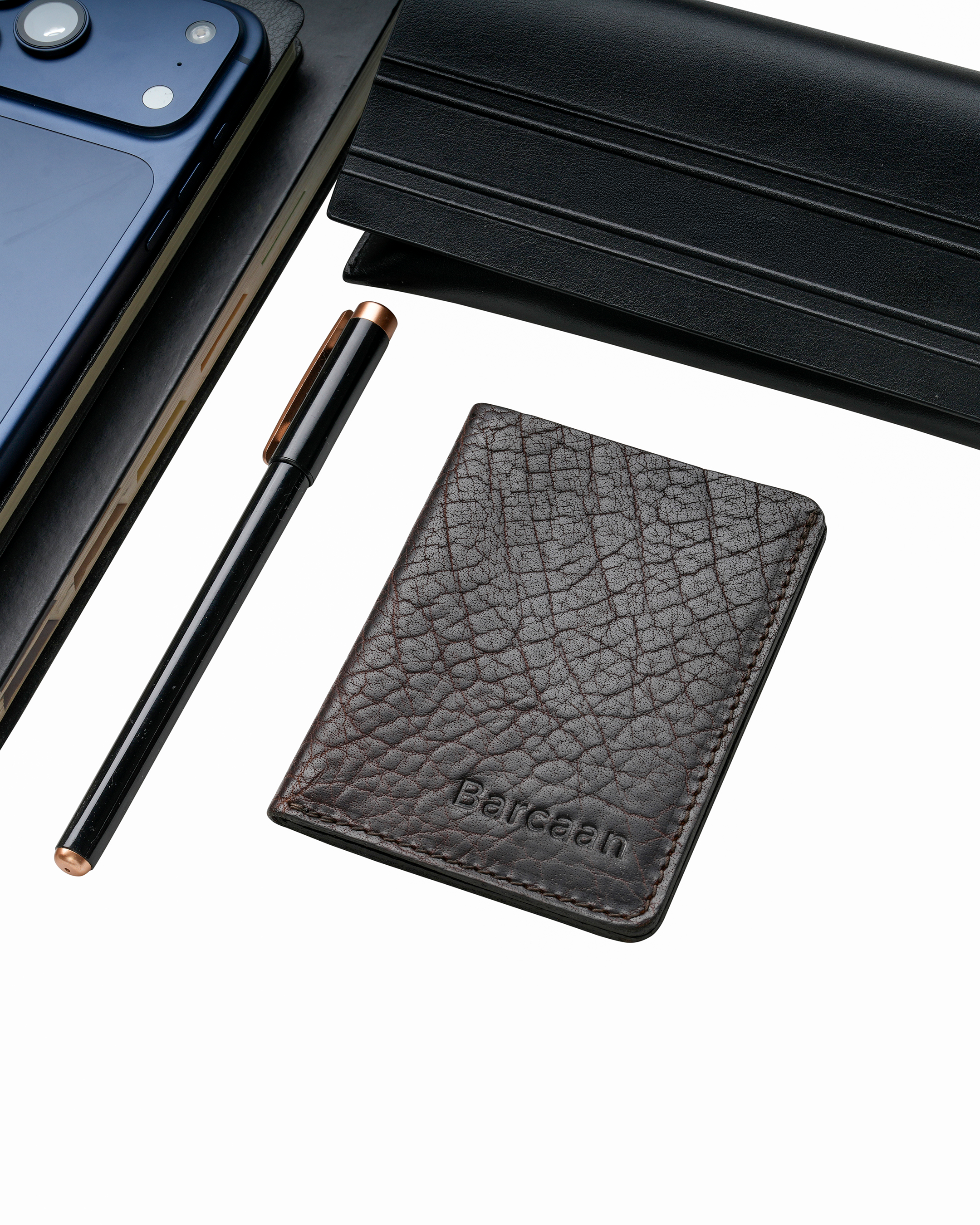 JEFF-Natural Leather Wallet - Vertical  Brown