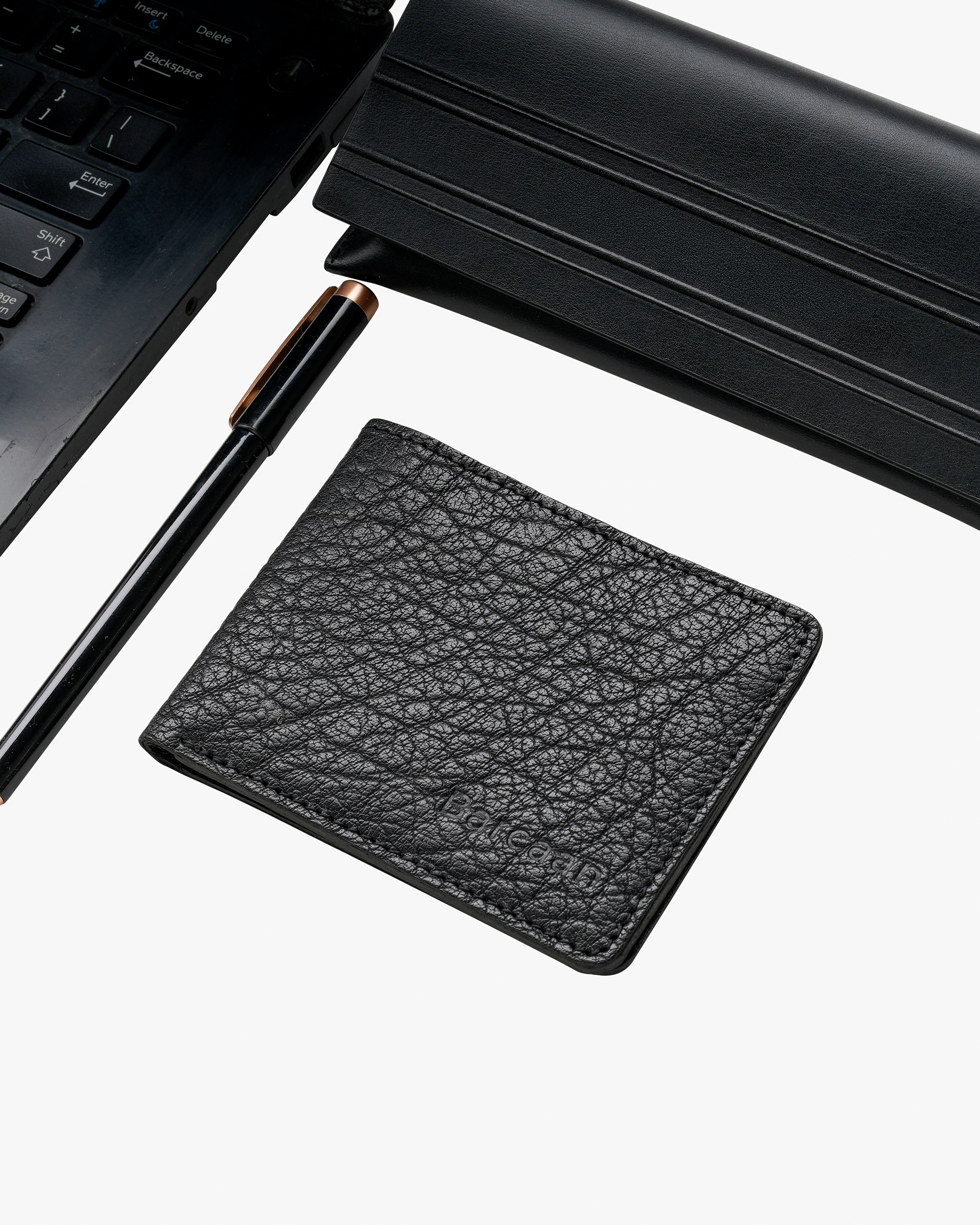 JOE-Natural Leather Wallet - horizontal  Black