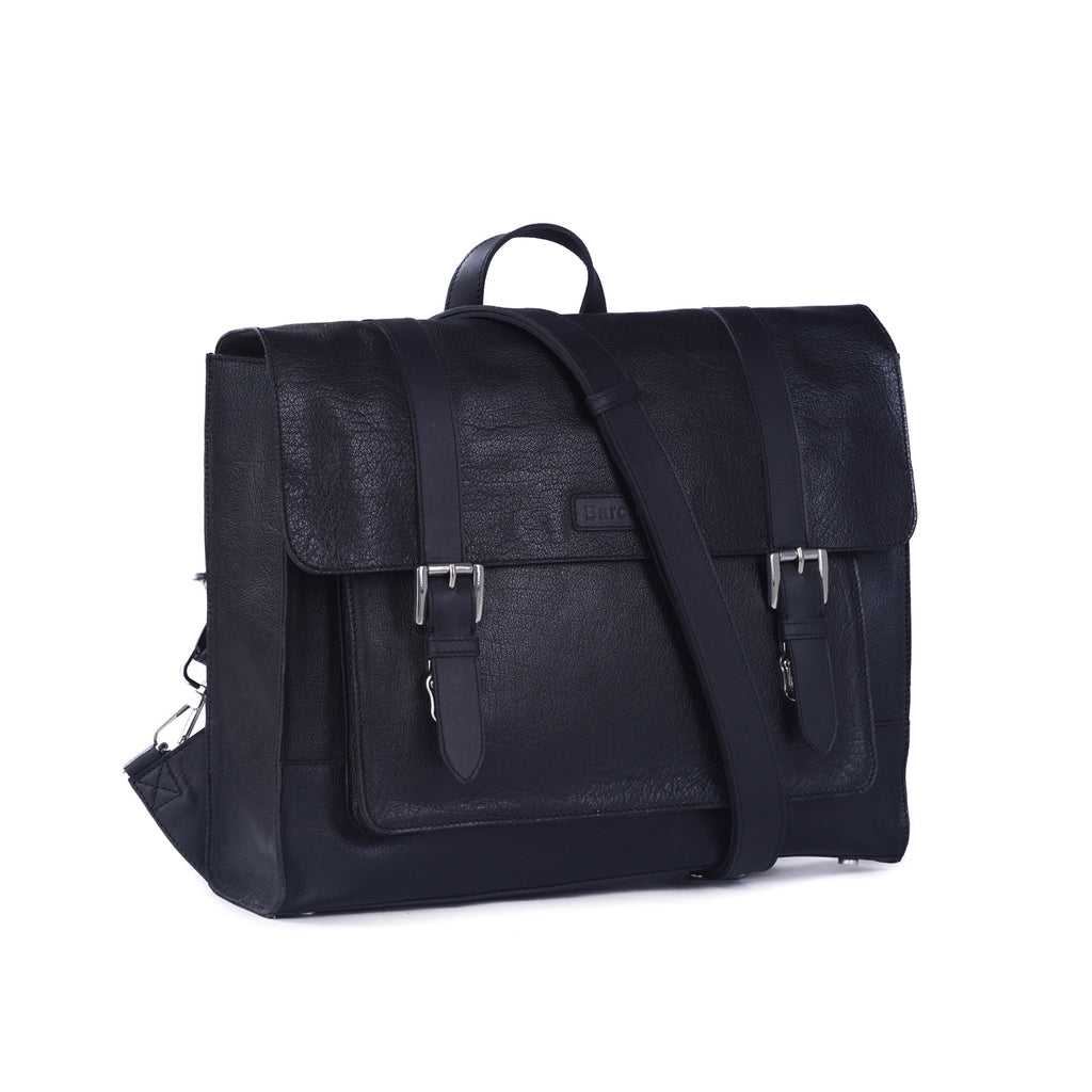 RUVAN-Natural Leather messenger bag  Black