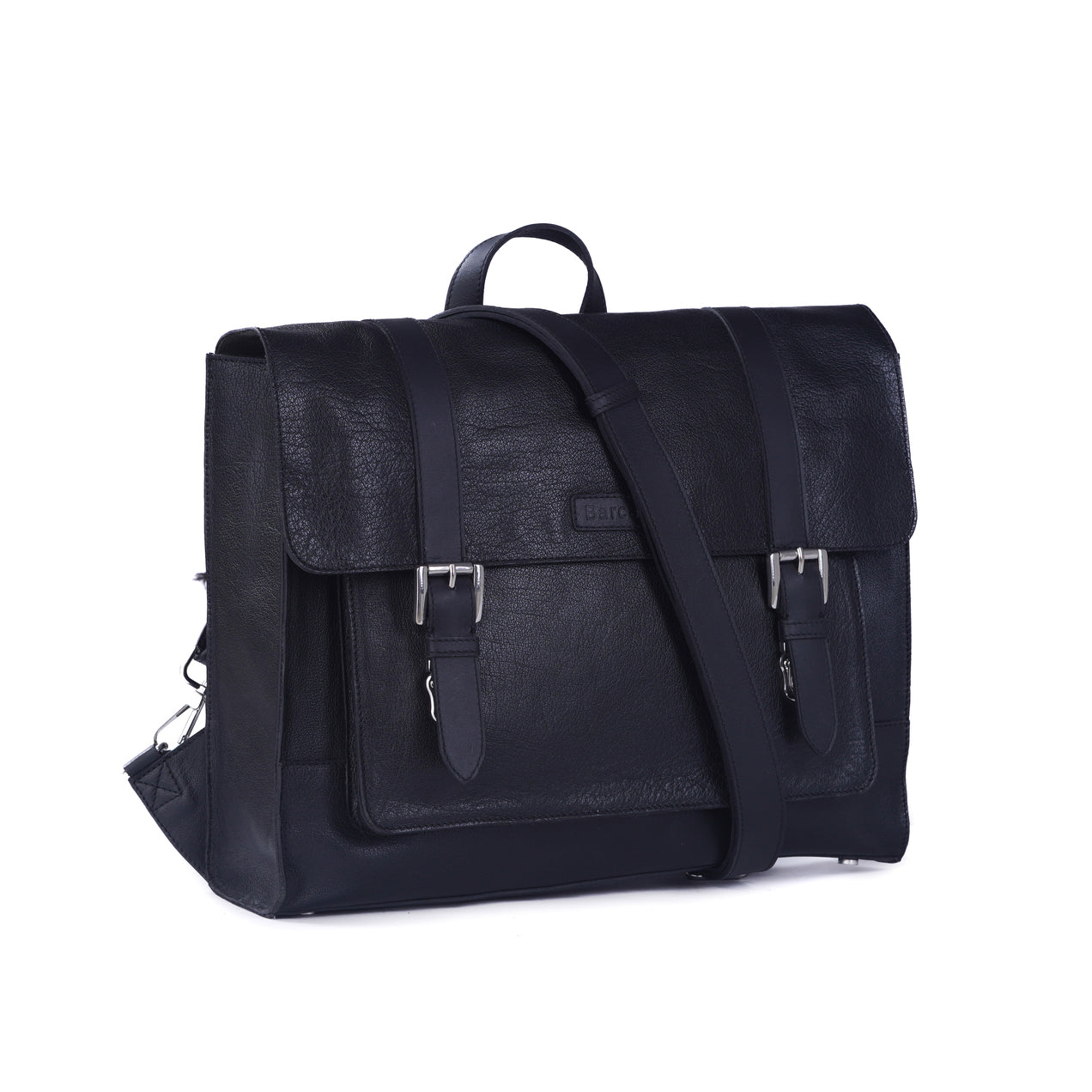 RUVAN-Natural Leather messenger bag  Black
