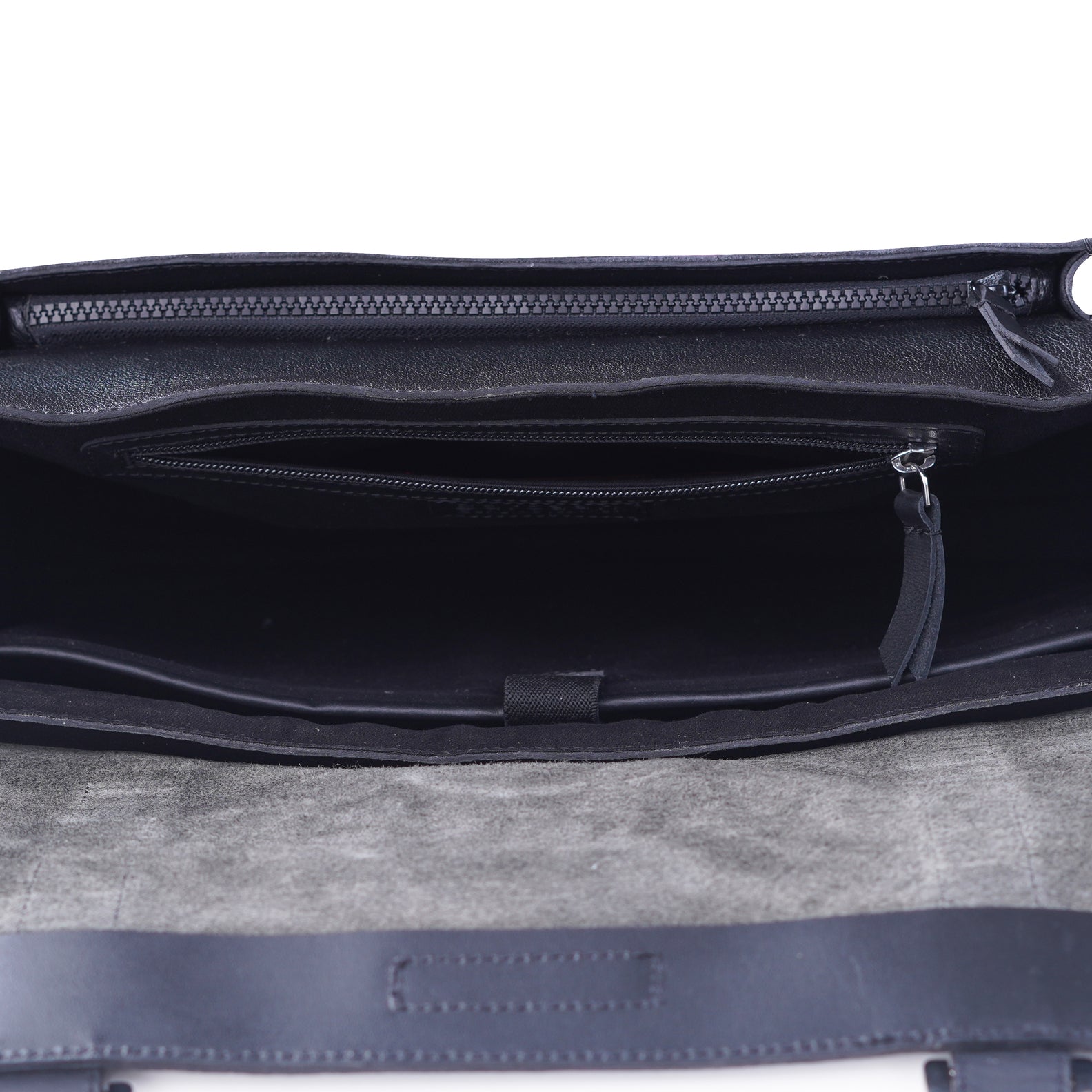 RUVAN-Natural Leather messenger bag  Black