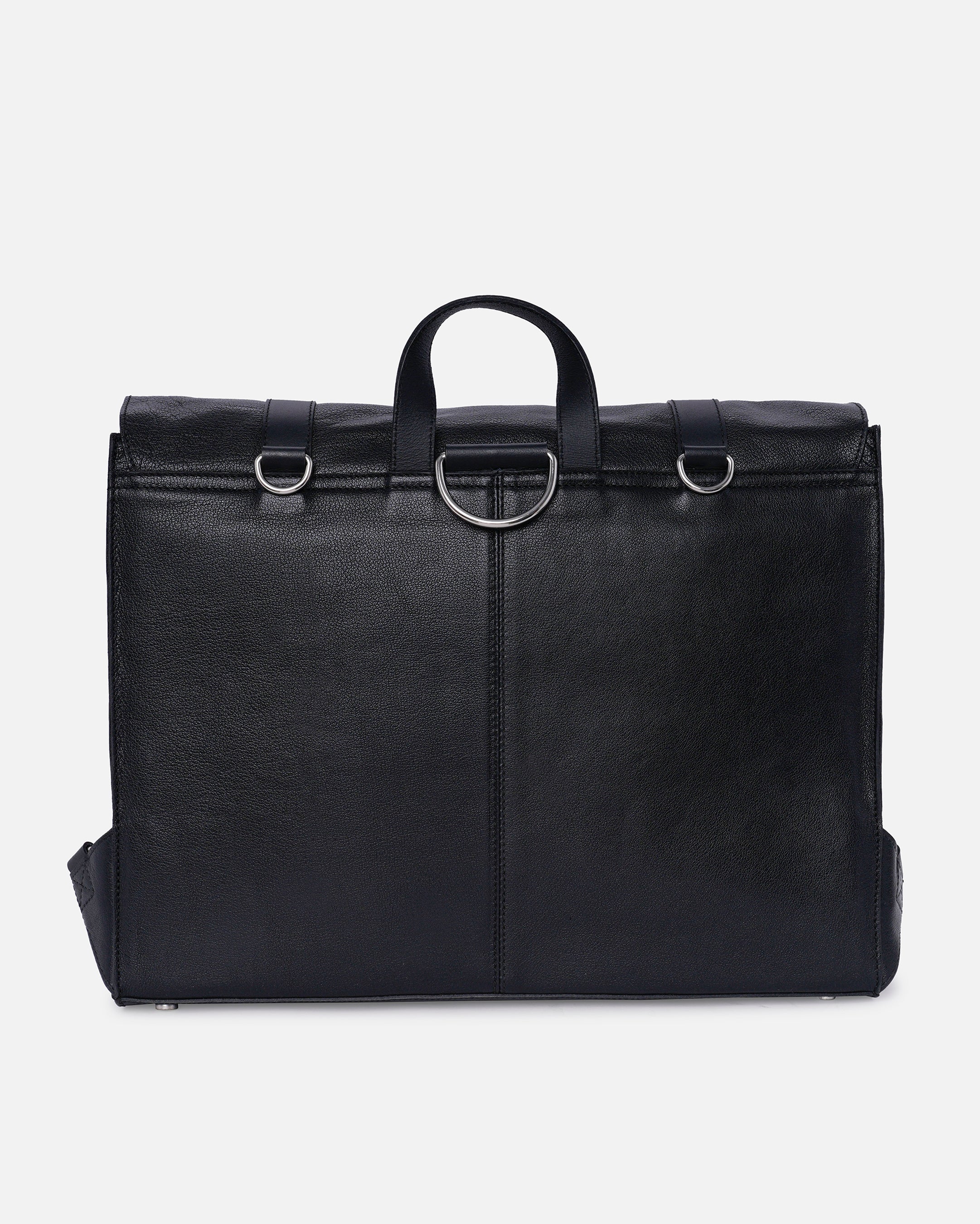 RUVAN-Natural Leather messenger bag  Black