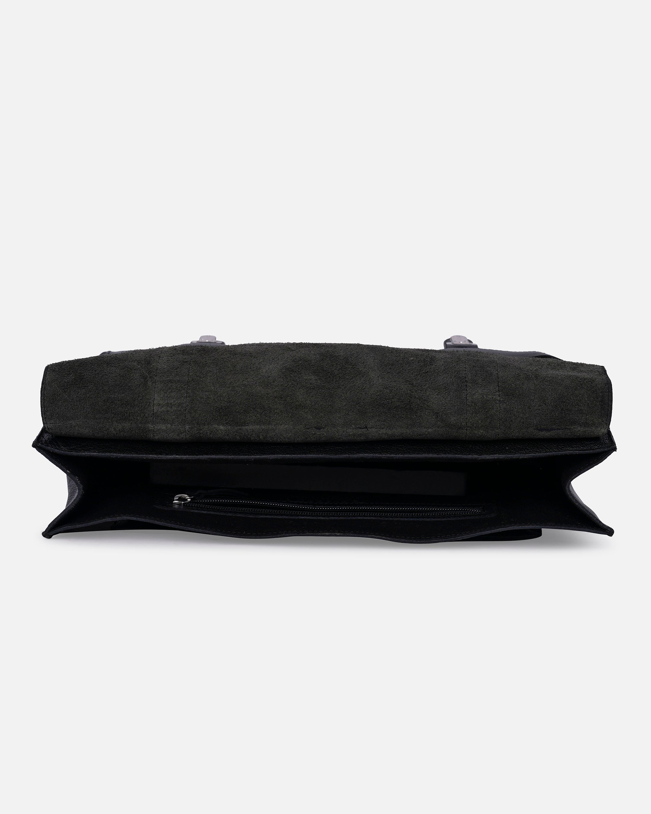 RUVAN-Natural Leather messenger bag  Black